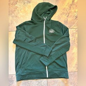New York Jets zip-up hoodie.